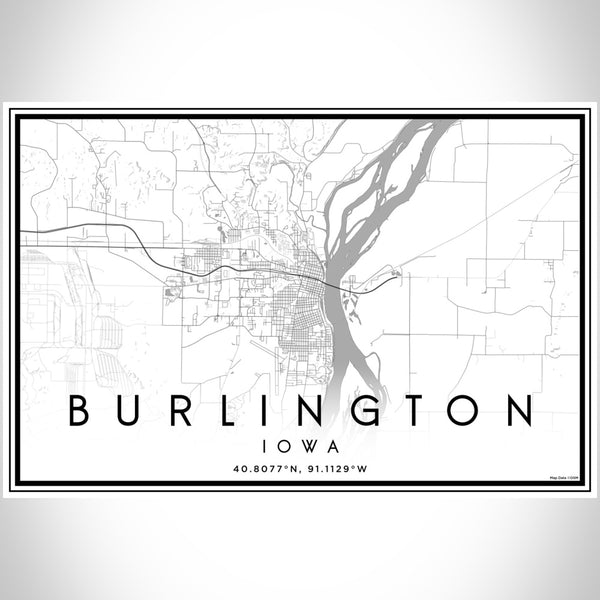 Burlington - Iowa Classic Map Print
