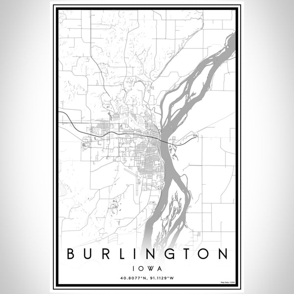 Burlington - Iowa Classic Map Print