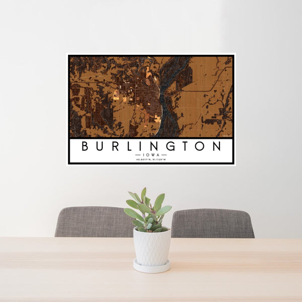 Burlington - Iowa Map Print in Ember