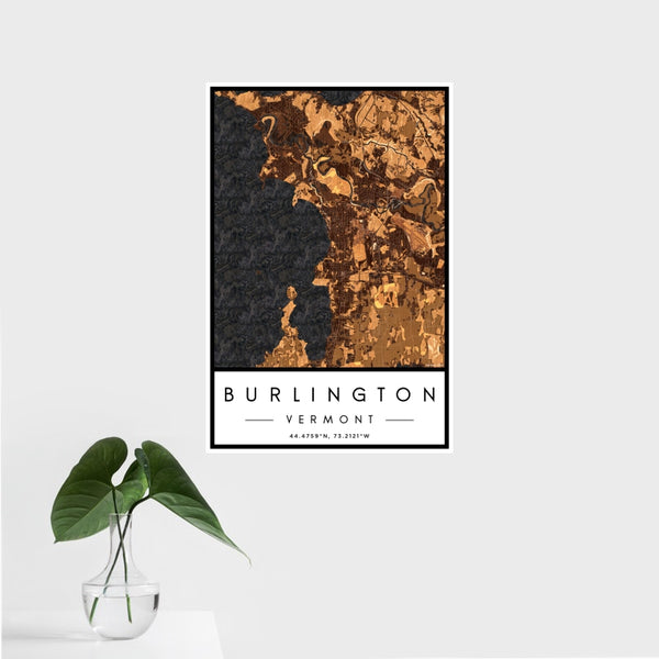Burlington - Vermont Map Print in Ember