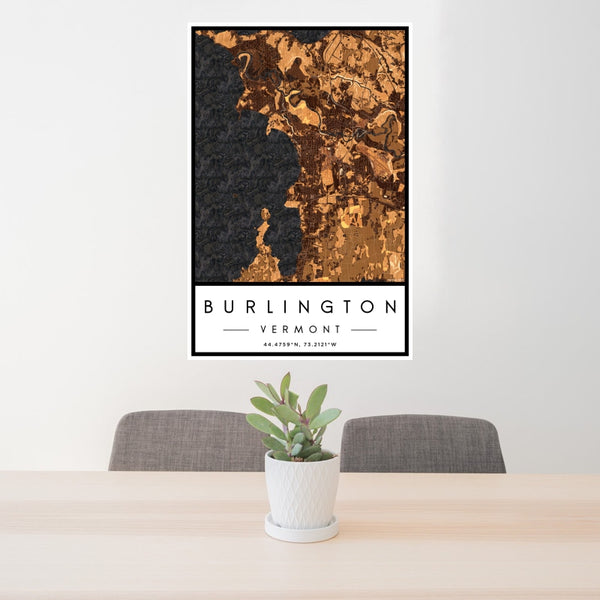 Burlington - Vermont Map Print in Ember