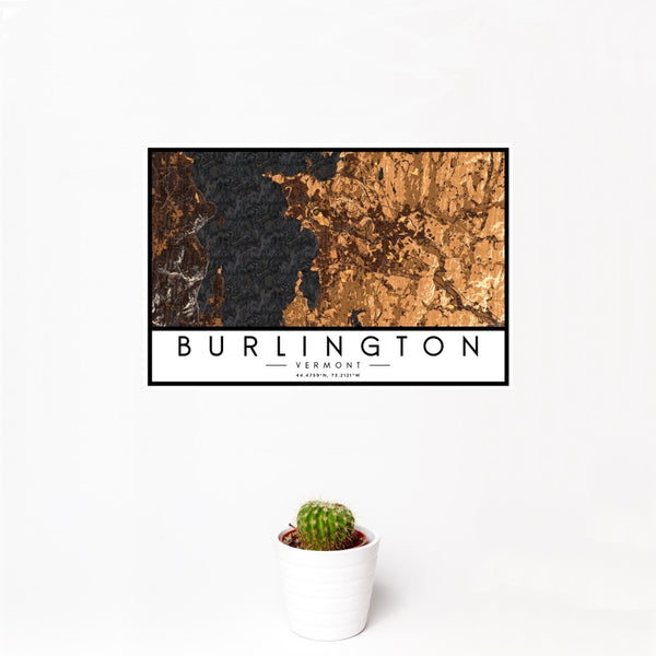 Burlington - Vermont Map Print in Ember
