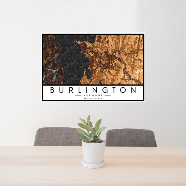 Burlington - Vermont Map Print in Ember