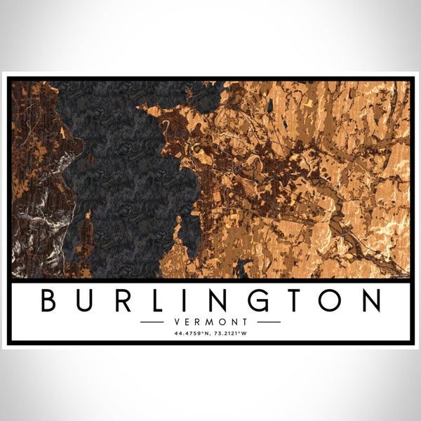 Burlington - Vermont Map Print in Ember