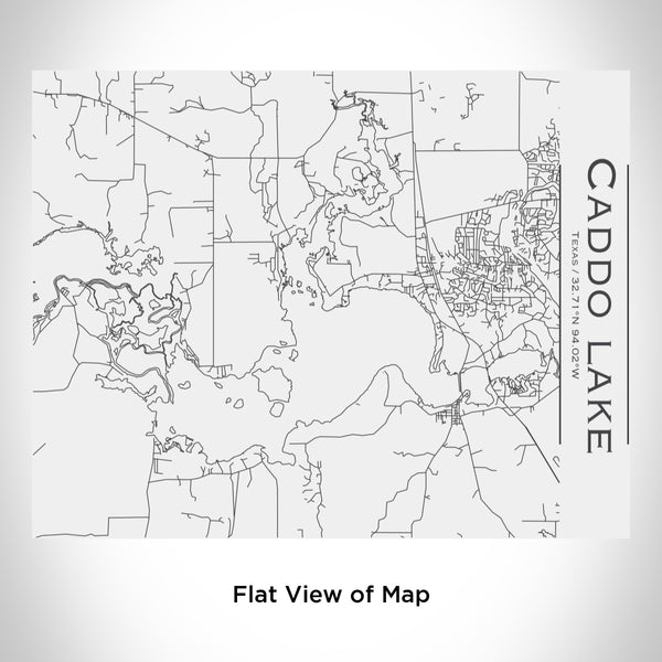 Rendered View of Caddo lake Texas Map Engraving on 20oz Stainless Steel Insulated Bottle with Bamboo Top in White