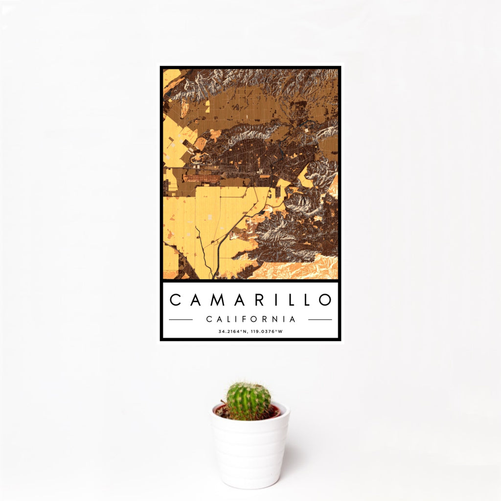 Camarillo - California Map Print in Ember