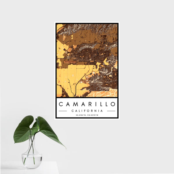 Camarillo - California Map Print in Ember