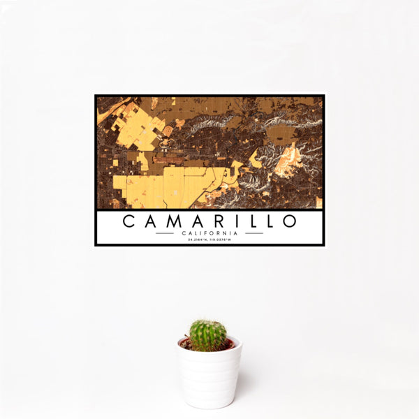 Camarillo - California Map Print in Ember