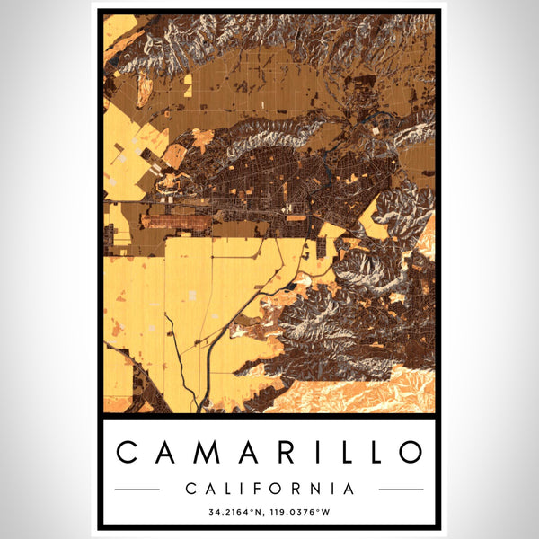 Camarillo - California Map Print in Ember