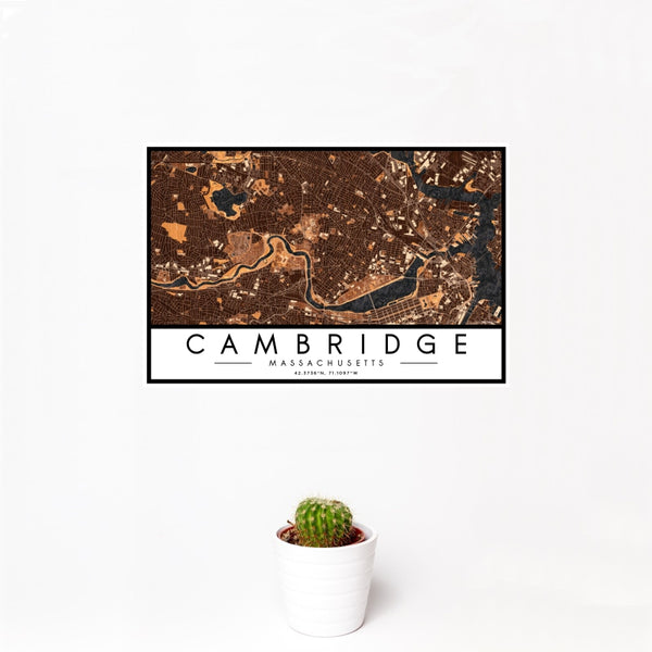 Cambridge - Massachusetts Map Print in Ember