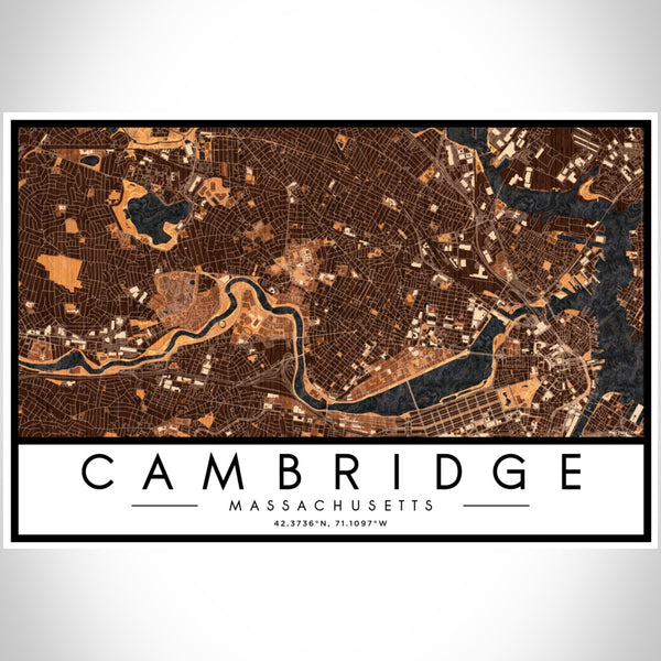 Cambridge - Massachusetts Map Print in Ember