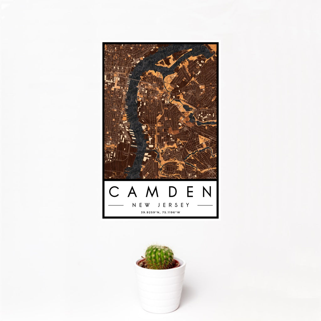Camden - New Jersey Map Print in Ember