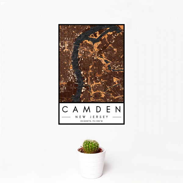 Camden - New Jersey Map Print in Ember