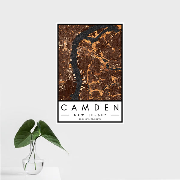Camden - New Jersey Map Print in Ember