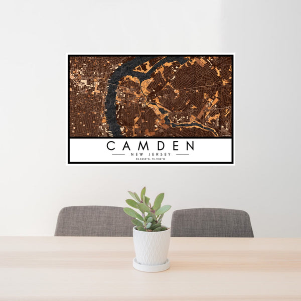 Camden - New Jersey Map Print in Ember