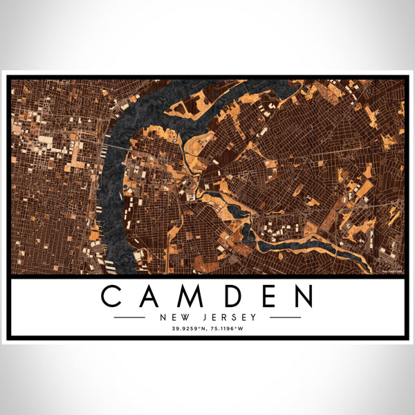 Camden - New Jersey Map Print in Ember