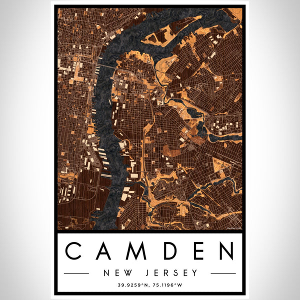 Camden - New Jersey Map Print in Ember