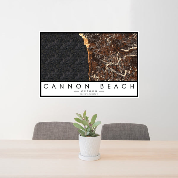Cannon Beach - Oregon Map Print in Ember