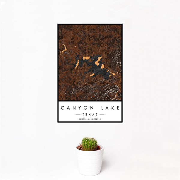 Canyon Lake - Texas Map Print in Ember