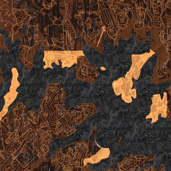 Canyon Lake - Texas Map Print in Ember