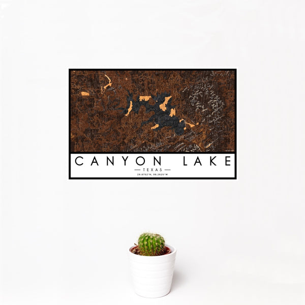 Canyon Lake - Texas Map Print in Ember