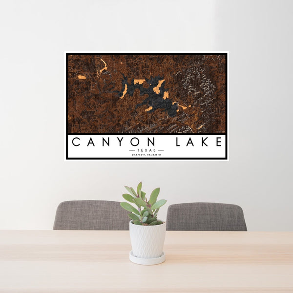Canyon Lake - Texas Map Print in Ember