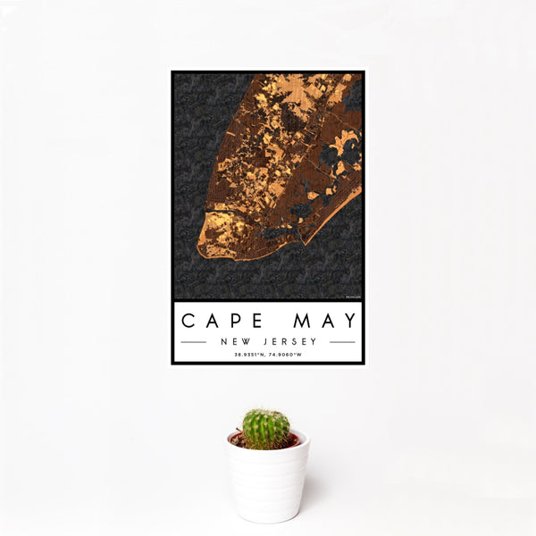 Cape May - New Jersey Map Print in Ember