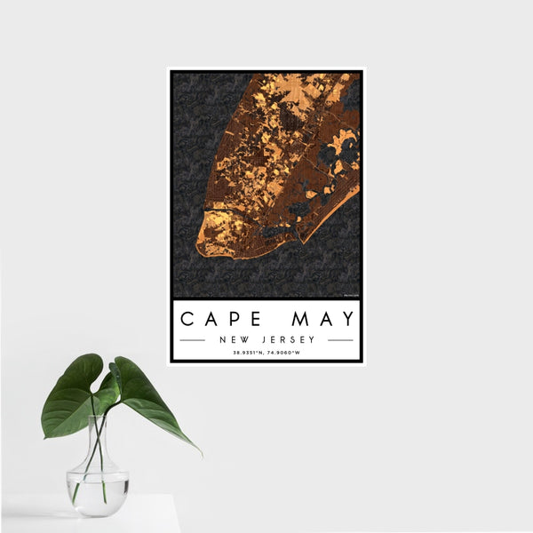 Cape May - New Jersey Map Print in Ember