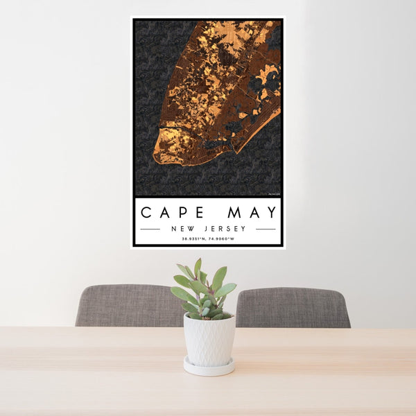 Cape May - New Jersey Map Print in Ember