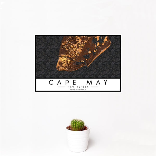 Cape May - New Jersey Map Print in Ember