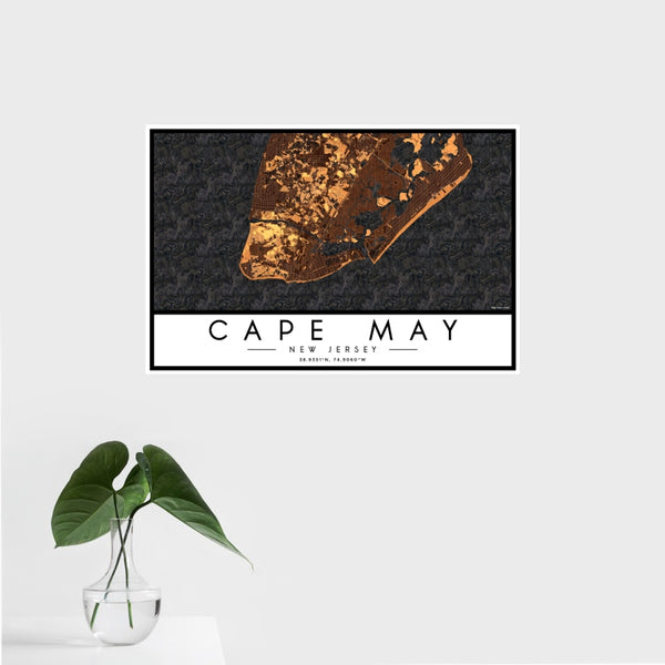 Cape May - New Jersey Map Print in Ember