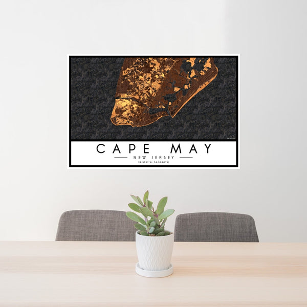 Cape May - New Jersey Map Print in Ember