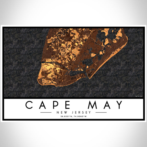 Cape May - New Jersey Map Print in Ember