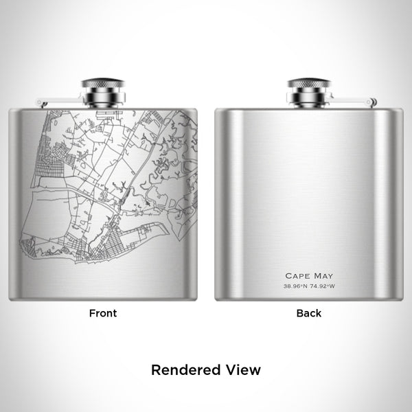 Cape May - New Jersey Map Hip Flask