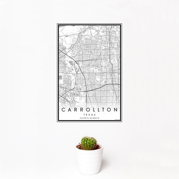 Carrollton - Texas Classic Map Print