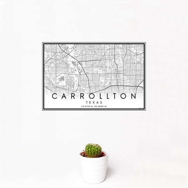 Carrollton - Texas Classic Map Print