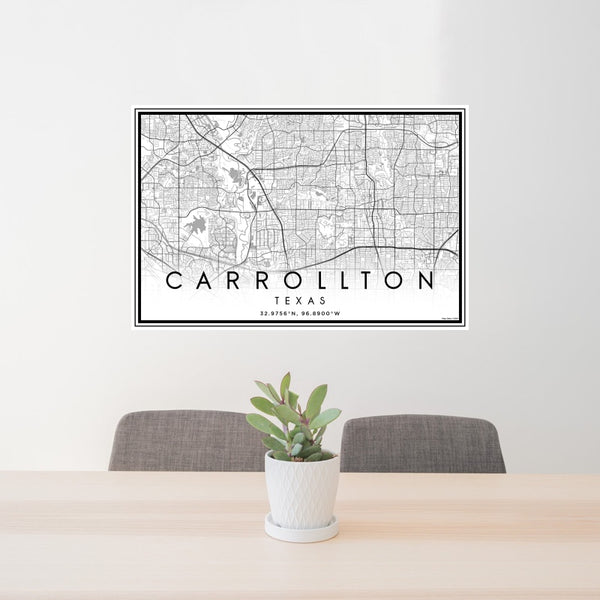 Carrollton - Texas Classic Map Print