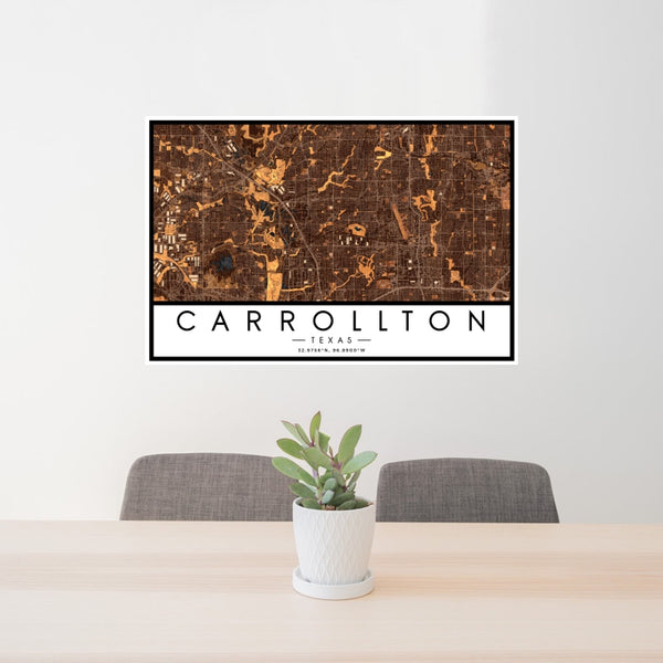 Carrollton - Texas Map Print in Ember
