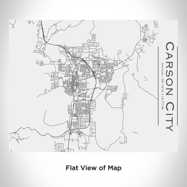 Rendered View of Carson City Nevada Map Engraving on 20oz Stainless Steel Insulated Bottle with Bamboo Top in White