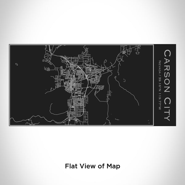 Rendered View of Carson City Nevada Map Engraving on 17oz Stainless Steel Insulated Cola Bottle in Black