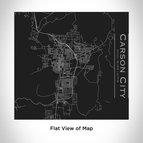 Rendered View of Carson City Nevada Map Engraving on 17oz Stainless Steel Insulated Tumbler in Black