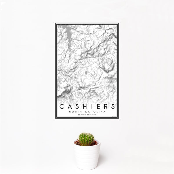 Cashiers - North Carolina Classic Map Print