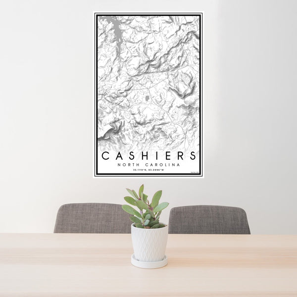 Cashiers - North Carolina Classic Map Print