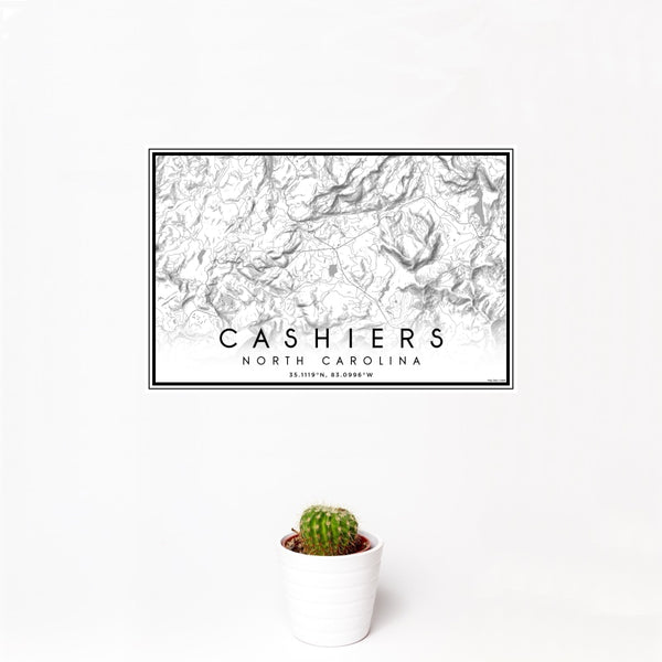 Cashiers - North Carolina Classic Map Print