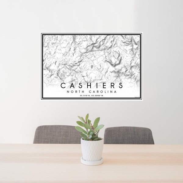 Cashiers - North Carolina Classic Map Print