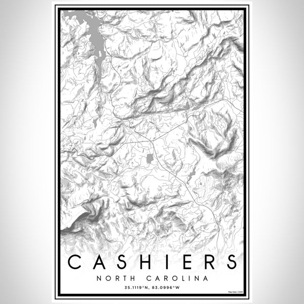 Cashiers - North Carolina Classic Map Print