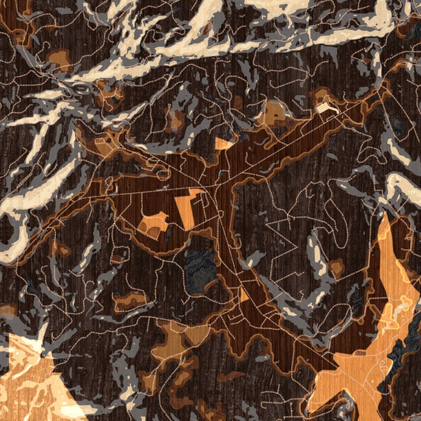 Cashiers - North Carolina Map Print in Ember