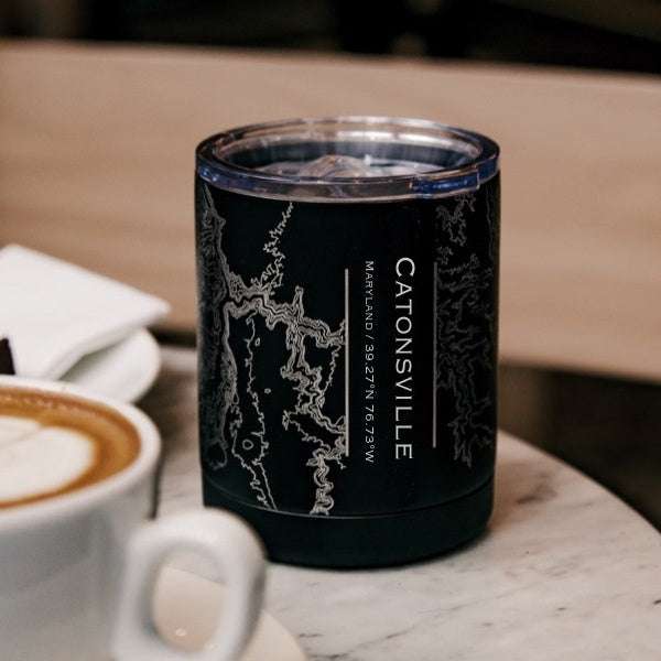 Catonsville - Maryland Map Insulated Cup in Matte Black