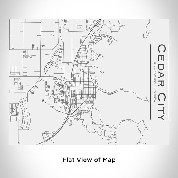 Rendered View of Cedar City Utah Map Engraving on 20oz Stainless Steel Insulated Bottle with Bamboo Top in White