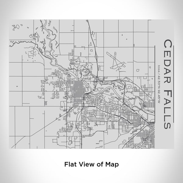 Cedar Falls - Iowa Map Bottle with Bamboo Top
